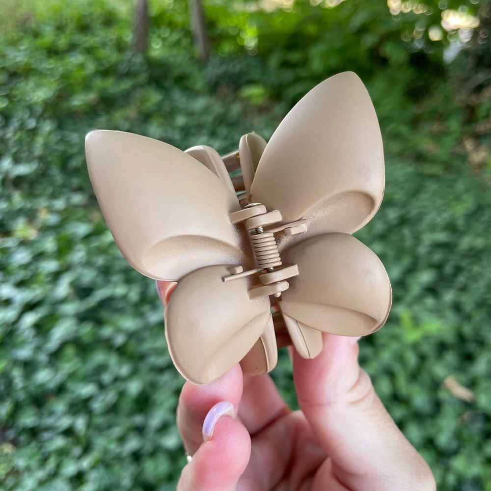 Mocha neutral bow butterfly hair clip hair claw